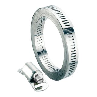 Kit collier bande ajourée de serrage sans fin 3 mètres en inox, l. 13 mm