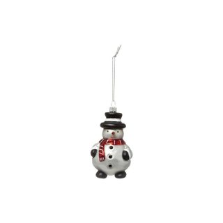 Sujet de Noël Bonhomme de Neige  Soir  10cm Blanc