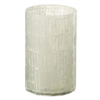 Vase Design en Verre  Mosaïque  20cm Gris Clair
