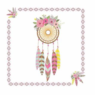 Lot de 20 Serviettes en Papier  Dream Catcher  33x33cm Blanc