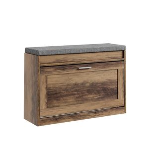 Banc Rangement Chaussures avec Siège Marron 75x24x53cm FSR218-F