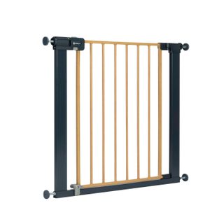 Safety 1st Barrière de sécurité enfant Easy Close effet bois 73-80 cm - pression sans vis ni perçage - (max. 136 cm)