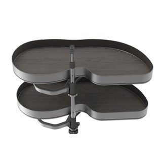 Systéme d'angle Lake Harmony pour meuble de cuisine -  Droite -  Hauteur réglable -  Acier et Bois -  Gris anthracite