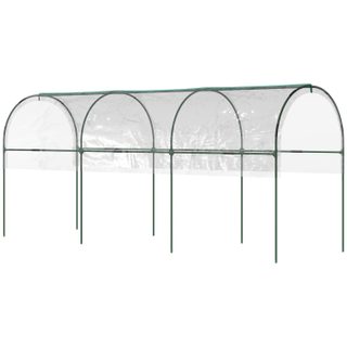 Serre de jardin serre à tomates dim. 4L x 1,23l x 1,71H m acier thermolaqué vert PVC haute densité transparent
