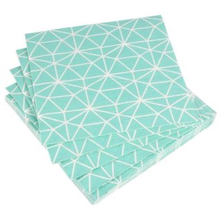 Lot de 20 Serviettes en Papier  Géométrie  33x33cm Menthe