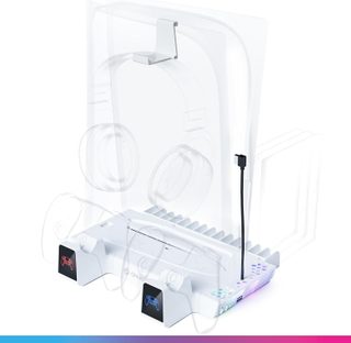 Support PS5/PS5 Slim Oniverse - Ventilateur 3 Vitesses, Double Chargeur DualSense, Rangements Nexus5