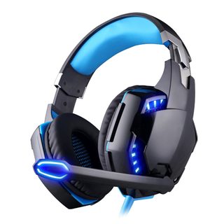 Casque Gaming USB Ordinateur 7.1 Surround LED Boutons de Contrôle Bleu