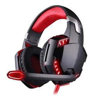 Casque Gaming USB Ordinateur 7.1 Surround LED Boutons de Contrôle Rouge