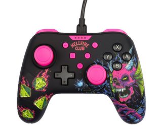 Konix Manette filaire Stranger Things pour Nintendo Switch Noir/Rose 3 m
