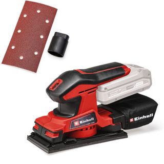 Einhell - Ponceuse vibrante sans fil tc-os 18/187 Li-Solo Power X-Change (18V, fixation auto-agrippante, Softgrip, avec feuille de papier abrasif) Livré sans Batterie ni Chargeur
