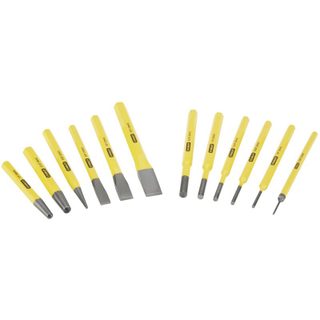 Stanley – Jeu de pointeaux et burins 12 pièces 418299 – Acier au chrome-vanadium – Pour perçage et burinage dans béton armé