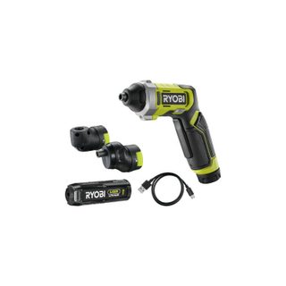 Ryobi - Tournevis 4V usb Lithium - 1 batterie 2,0Ah - coffret 10 embouts - mandrin déporté - renvoi d'angle - RSD4-120TA2