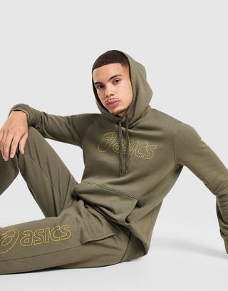 ASICS Sweat à Capuche Logo Homme - Vert, Vert