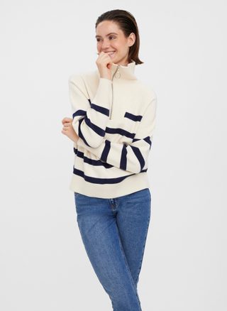 Vêtements Vero Moda Vmsaba Stripe Ls Highneck Blouse Ga Noos pour Femme