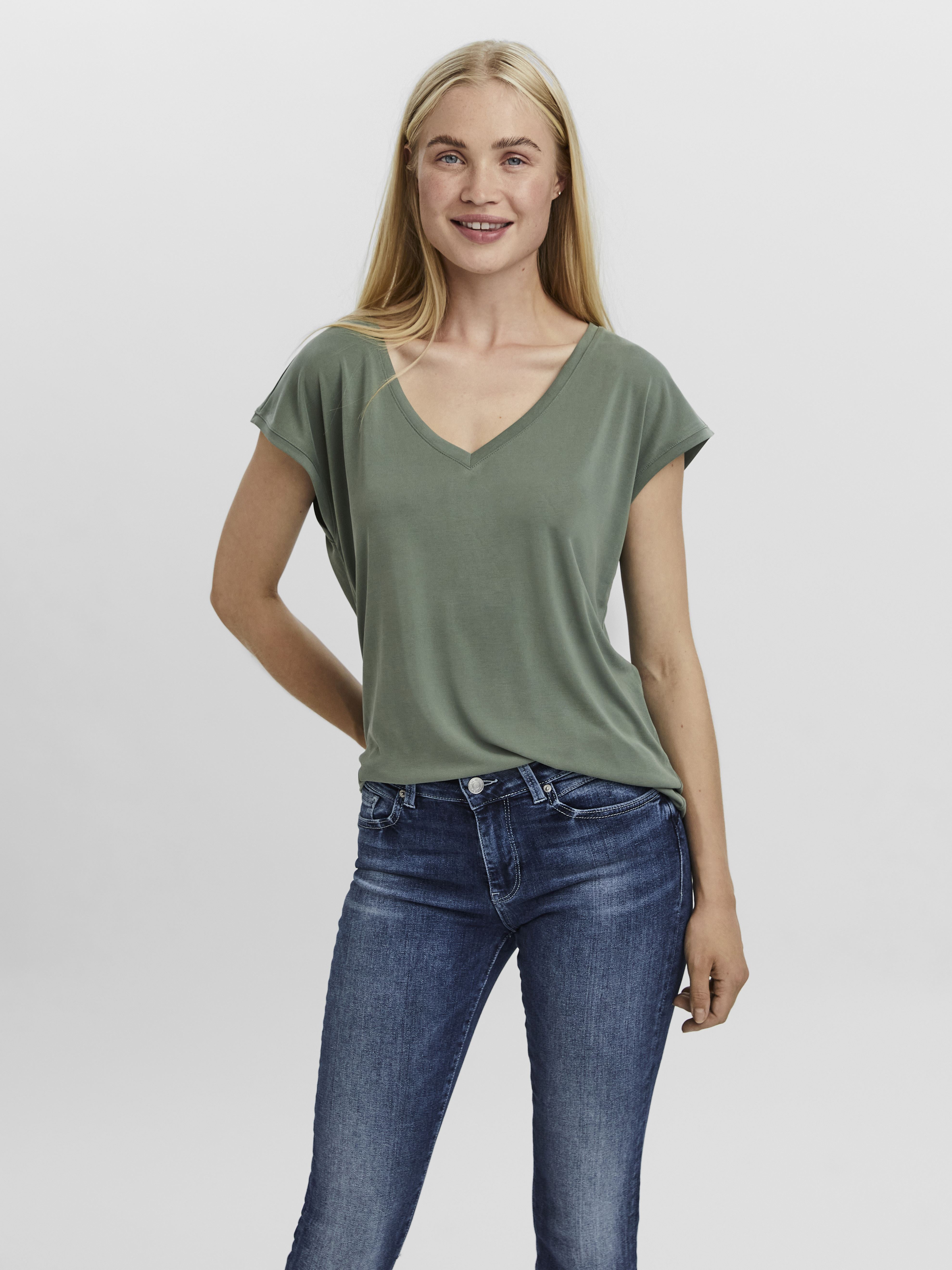Vêtements Vero Moda Vmfilli Ss V-Neck Tee Ga Noos pour Femme