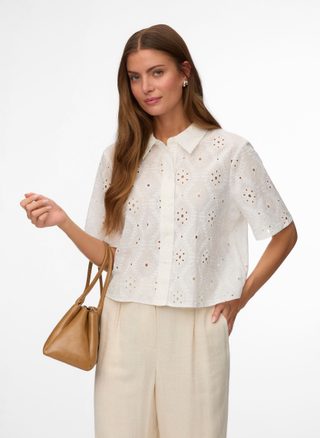 Vêtements Vero Moda Vmeliza Short 2/4 Sleeve Shirt Wvn Noos pour Femme