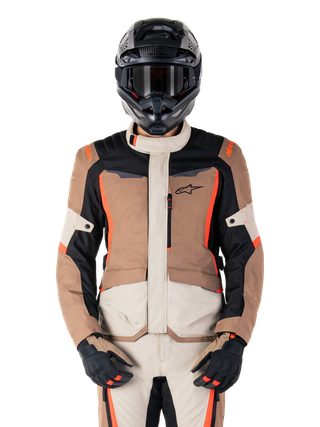 Alpinestars Veste Imperméable ST-1 Dark Khaki Sand Black Red Fluo, Taille: XXL