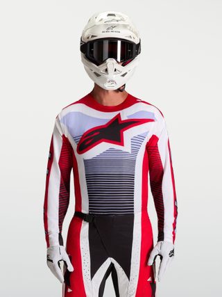 Alpinestars Maillot Techstar Maven 2027 Fire Red White Lavender Black