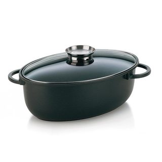 Kela Cocotte à braiser - Ovale - Fonte daluminium - Revêtement Greblon - Tous feux