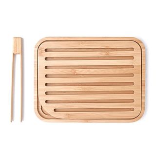 Planche à pain et pince à toast bambou 26 cm Pebbly