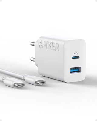 Chargeur Anker 20 W (iPhone/iPad, USB-C, câble 1,5 m) Blanc