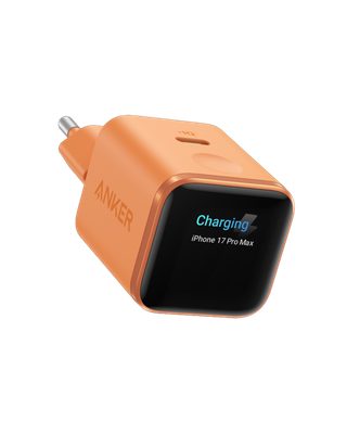Chargeur Anker Nano (45 W, écran intelligent) orange
