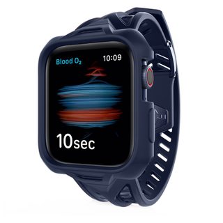 Bracelet Apple Watch 38-40-41mm Silicone 138 à 205mm Bleu Itskins - Neuf
