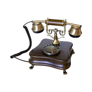 OPIS 1921 CABLE B - téléphone rétro en bois et metal avec cadran rotatif - Neuf
