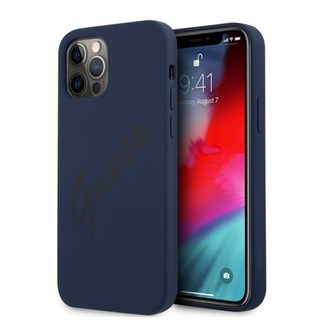 Guess hardcase Script Vintage Étui de Protection pour GUHCP12LLSVSBL iPhone 12 Pro Max 6,7' Bleu - Neuf