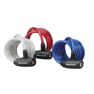 MASTER LOCK Cble antivol cl d'une longueur de 1,8m et x 8mm de diamtre, couleurs assorties - Neuf
