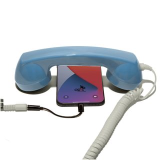 Combiné Téléphone Rétro pour Apple iPhone - Bleu Clair - Neuf