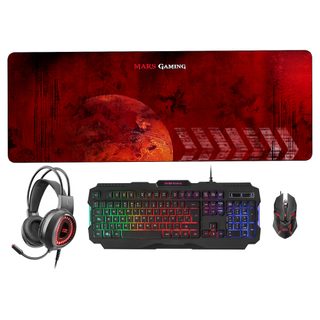 Mars Gaming MCPRGB2FR clavier Souris incluse USB AZERTY Français Noir - Neuf