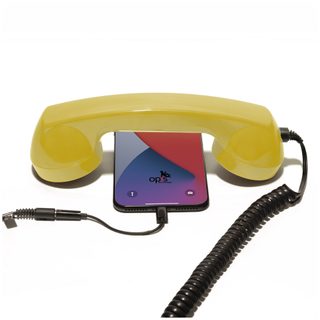 Combiné Téléphone Rétro pour Apple iPhone - Jaune - Neuf