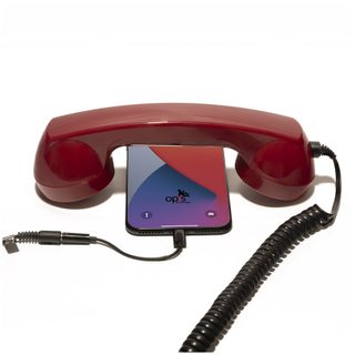 Combiné Téléphone Rétro pour Apple iPhone - Rouge - Neuf