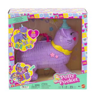 polly pocket-coffret fête du chaton-avec mini-figurines et accessoires