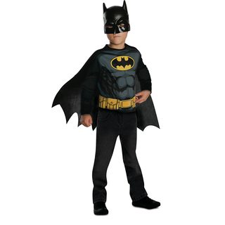 Top et masque Batman noir et jaune TU 5-8ans