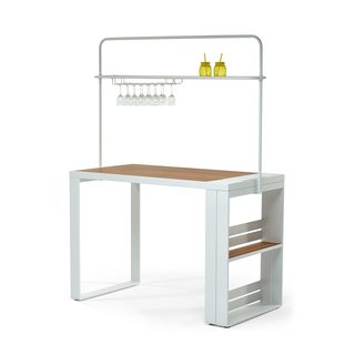 Hawaï - ensemble table de bar + 4 tabourets + étagères - JARDILINE