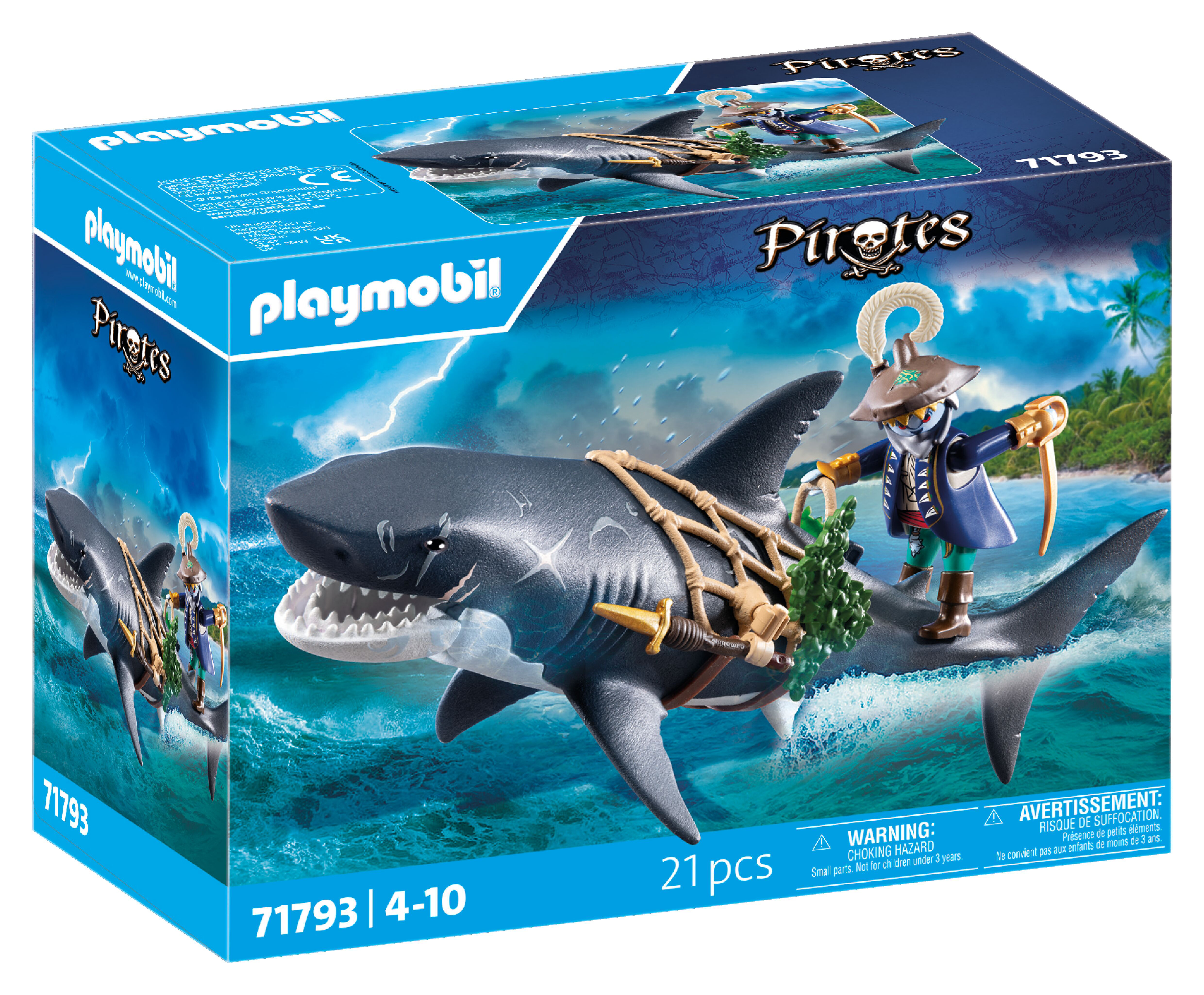 Pirate et requin avec mâchoire articulée