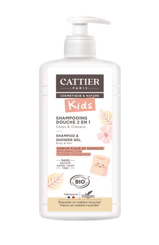 Cattier Shampooing douche 2 en 1 Kids - Parfum Fleur de guimauve - 500ml Bio