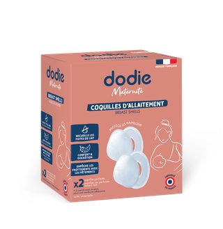 Coquilles d'allaitement - 2 coquilles perforées, 2 coquilles recueil-lait non perforées