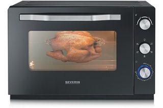 Severin TO2073 MINI FOUR, 60 L, noir, 2200 W, chaleur tournante, tournebroche