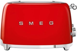 Smeg Grille-pain 4 tranches Années 50 - Rouge - TSF03RDEU