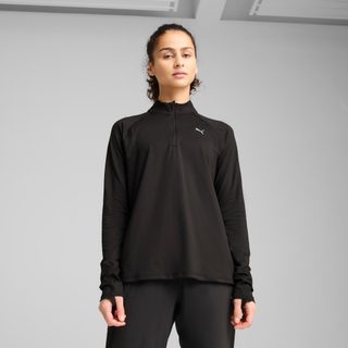 PUMA Haut à 1/4 zip RUN VELOCITY CLOUDSPUN Femme, Vêtements, Noir, L