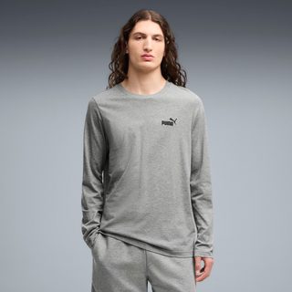 PUMA T-shirt à manches longues et logo N° 1 Essentiels Homme, Vêtements, Gris, L