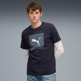 PUMA T-shirt à motif carré Homme, Vêtements, Bleu, XL