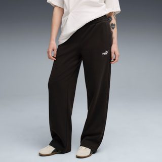 PUMA Pantalon confort droit à petit logo N° 1 Essentials Femme, Vêtements, Noir, L