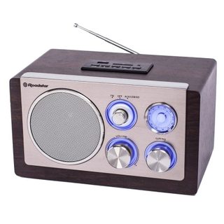 FM/MW analogique en bois Roadstar bois/argent