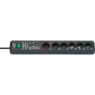 Brennenstuhl Secure-Tec multiprise avec 6 prises de courant protège contre les surtensions 3 m anthracite