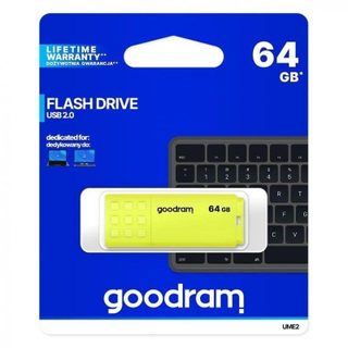 Clé USB GoodRam UME2 64GB Jaune USB 2.0 Capuchon antidérapant