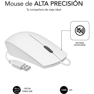 Souris silencieuse Subblim Business 1200 DPI blanche
